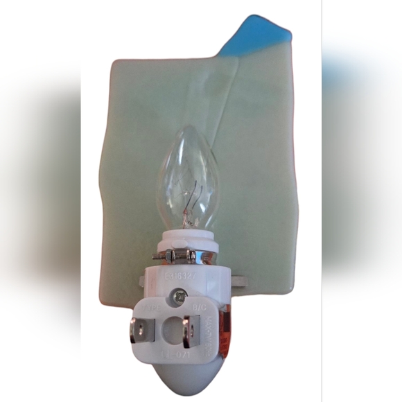 Colorful Abstract Handmade Glass Night Light - Picture 3 of 5